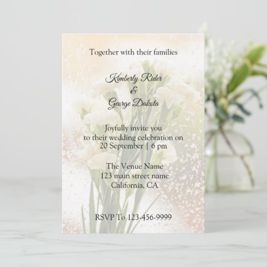 Belle Tuberose Fleur Mariage Invitations (Debout devant)