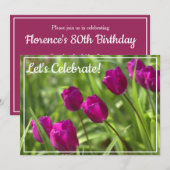 Belle Tulipe de printemps Invitation de fête d'ann (Devant / Derrière)