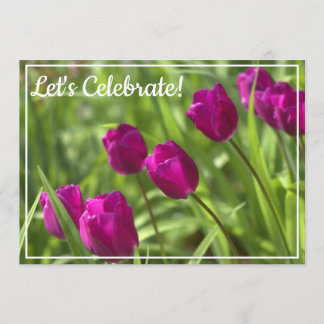 Belle Tulipe de printemps Invitation de fête d'ann