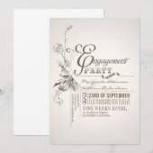 belle typographie invitation de la partie d'engage (Devant / Derrière)