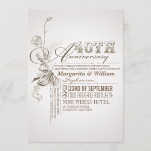 belle typographie invitations 40e anniversaire