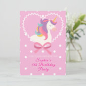 Belle Unicorn Invitation Anniversaire (Debout devant)