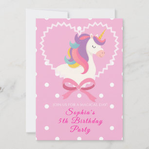 Belle Unicorn Invitation Anniversaire