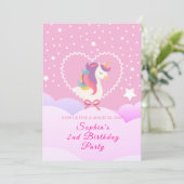 Belle Unicorn Invitation Anniversaire (Debout devant)