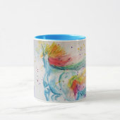 Belle Unicorne aquarelle art filles dames Mug (Centre)