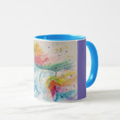 Belle Unicorne aquarelle art filles dames Mug (Devant droit)