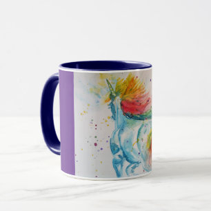Belle Unicorne aquarelle art filles dames Mug