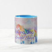 Belle Unicorne aquarelle art filles dames Mug (Centre)