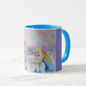Belle Unicorne aquarelle art filles dames Mug (Devant droit)