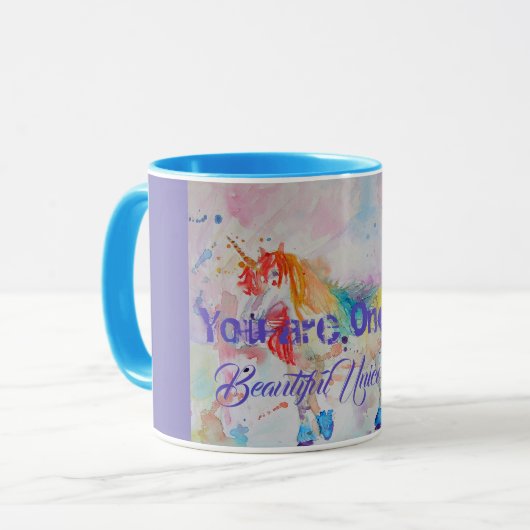 Belle Unicorne aquarelle art filles dames Mug (Devant gauche)