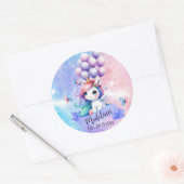 Belle Unicorne avec Ballons Stickers (Enveloppe)