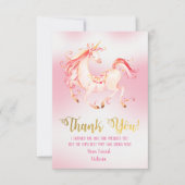 Belle Unicorne Merci cartes de notes (Devant)