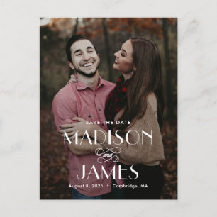 Belle Union Moderne Enregistrer La Date Carte Post