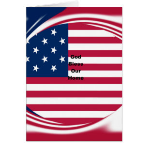 Belle USA Drapeau Dieu bénisse notre maison