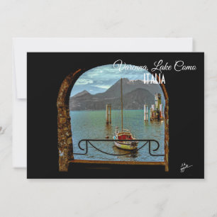 Belle Varenna Italie bateau photo carte postale