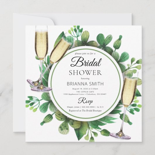 Belle verdure Invitation de douche nuptiale (Devant)