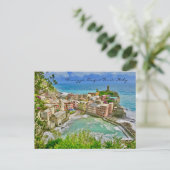 Belle Vernazza, Italie Carte postale (Debout devant)
