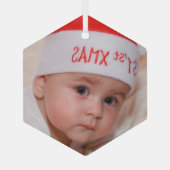 Belle Verre Photo Ornement de Noël (Verso)