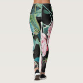 Belle vieille roses roses Leggings (Dos)