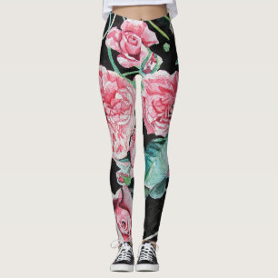 Belle vieille roses roses Leggings