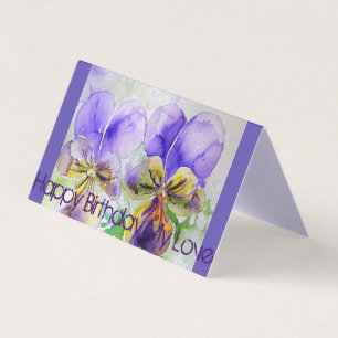 Belle Viola violet Peinture Love Carte d'Anniversa