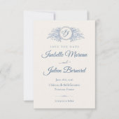 Bellefontaine — French Blue Wedding Save the Date (Devant)