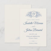 Bellefontaine — French Blue Wedding Save the Date (Devant / Derrière)