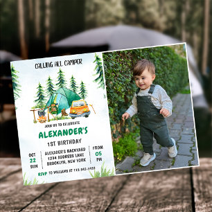 Bellen Alle Campers 1e Verjaardag Camping Foto Kaart