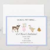 Bellen Alle Feestdieren Jongen Verjaardag Uitnodig Kaart (Voorkant / Achterkant)