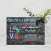 Bellen Alle Gaming Meisjes Verjaardag Uitnodiging (Staand voorkant)