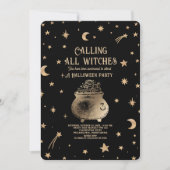 Bellen Alle Heksen Hemelse Halloween Party Kaart (Voorkant)