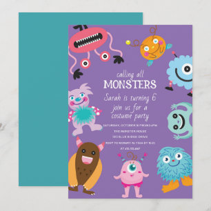 Bellen alle monsters Halloween verjaardag Kaart