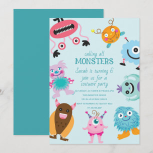 Bellen alle monsters Halloween verjaardag Kaart