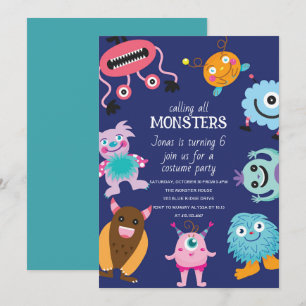 Bellen alle monsters Halloween verjaardag Kaart