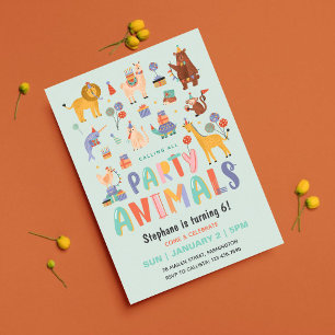 Bellen Alle Party Animals Schattige plezier Verjaa Kaart