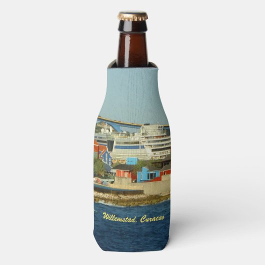 Bellen bij Curacao Souvenir Flesjeskoeler (Fles Voorkant)