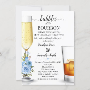 Bellen & Bourbon voor ik een koppel bruiloft blauw Kaart