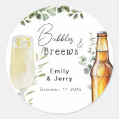 Bellen en biertjes Eucalyptus koppel verjaardagsfe Ronde Sticker (Voorkant)