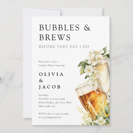 Bellen en Brouws Koppels Bruiloft Kaart (Voorkant)