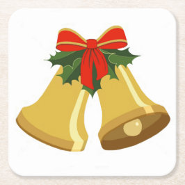 Bellen gaan rinkelen vierkante kartonnen onderzetter