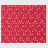 bellen op rode achtergrond cadeaupapier (Vlak)