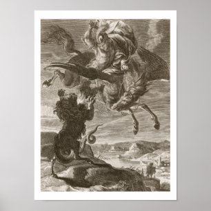 Bellerophon Fights the Chimera, 1731 (graving) Poster