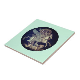 Bellerophon on Pegasus Tegeltje