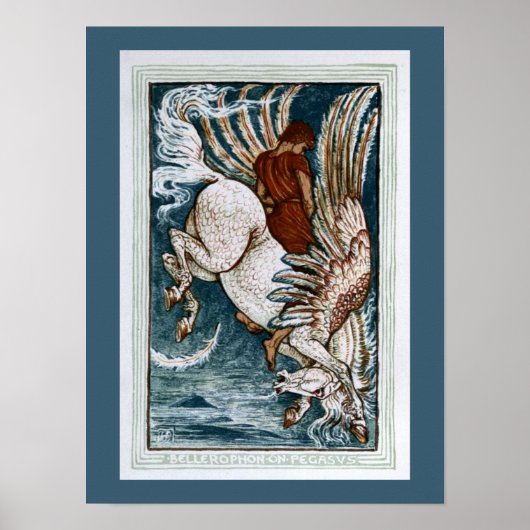 Bellerophon op Pegasus Poster (Voorkant)