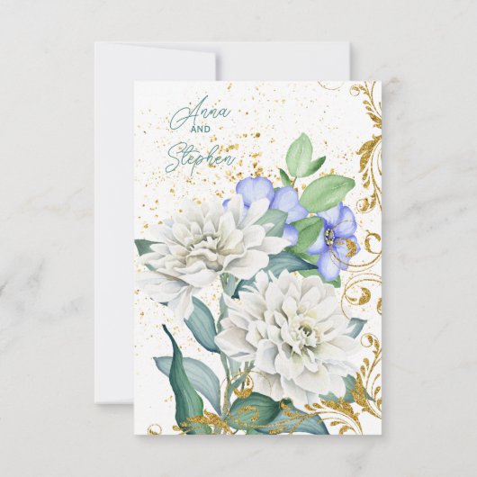 Belles Botaniques avec Faux Gold Swirls RSVP (Dos)