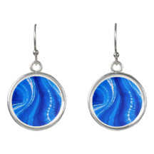 Belles boucles d'oreilles rondes bleu
