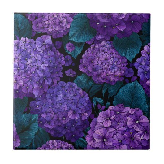 Belles Carreaux Hydrangeas Pour Cuisine Rustique (Devant)