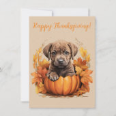 Belles Cartes Bon thanksgiving Puppy Watercolor (Devant)