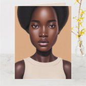 BELLES CARTES D'ANNIVERSAIRE DE FILLES NOIRES (Fleur jaune)