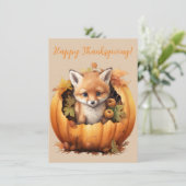 Belles cartes d'aquarelle Bon thanksgiving Fox (Debout devant)